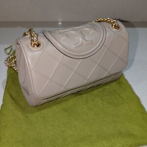 Tory Burch Beige Quilted Shoulder Bag